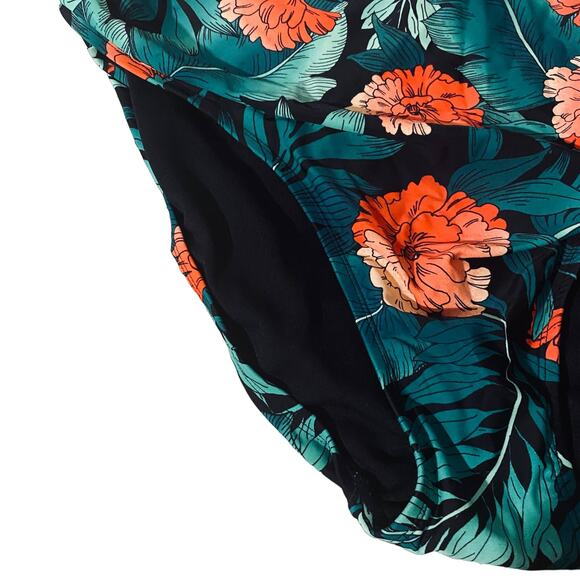 Boutique + Green High Waisted Floral Tropical Bikini Bottom Women SZ 3X - Picture 5 of 8